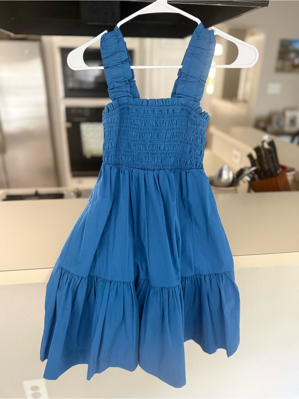 Abercrombie & Fitch Blue Smocked Sundress with Ruffled Straps